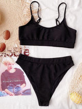 BEAUTIFUL I AM Scoop Neck Spaghetti Strap Two-Piece Swim Set