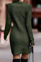 BEAUTIFUL I AM Rib-Knit Round Neck Sweater Dress