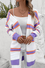 BEAUTIFUL I AM Striped Dropped Shoulder Cardigan