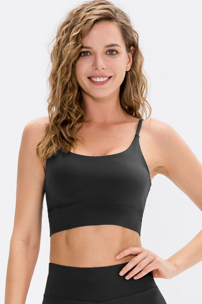 BEAUTIFUL I AM Scoop Neck Long Active Sports Bra