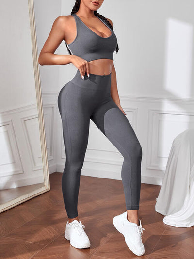 BEAUTIFUL I AM Sport Tank and Leggings Active Wear Set