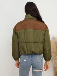 BEAUTIFUL I AM Two-Tone Zip-Up Puffer Jacket