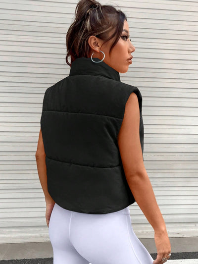 BEAUTIFUL I AM Zip-Up Puffer Vest Jacket