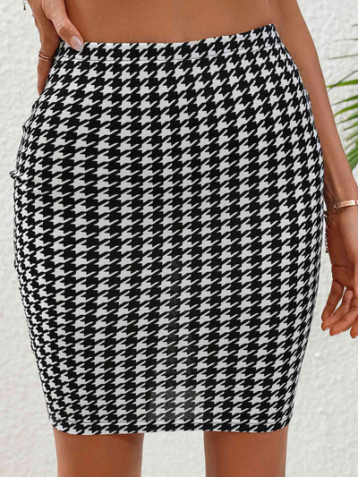 BEAUTIFUL I AM Houndstooth High Waist Mini Skirt Dress