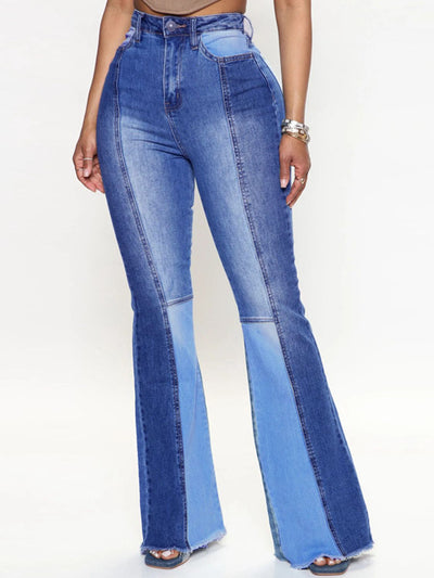 BEAUTIFUL I AM Wide Leg Raw Hem Jeans