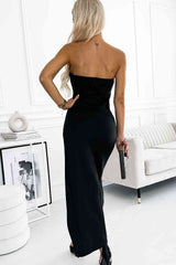 BEAUTIFUL I AM Strapless Split Bodycon Dress