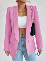 BEAUTIFUL I AM Shawl Collar Long Sleeve Blazer Jacket