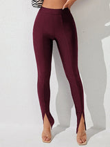 BEAUTIFUL I AM High Waist Slit Skinny Pants