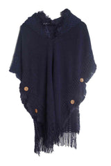 BEAUTIFUL I AM Fringe Hem Hooded Poncho