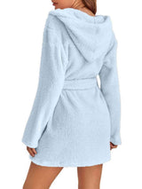 BEAUTIFUL I AM Tie Waist Hooded Robe