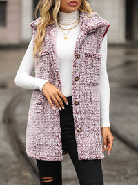 BEAUTIFUL I AM Button Down Collared Neck Vest Jacket