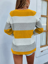 BEAUTIFUL I AM Color Block Rib-Knit Sweater