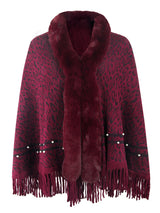 BEAUTIFUL I AM Leopard Fringe Hem Poncho