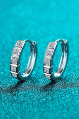 BEAUTIFUL I AM Always Chic Sterling Silver Moissanite Jewelry Huggie Earrings