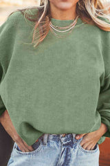 BEAUTIFUL I AM Ribbed Round Neck Drop Shoulder Sweatshirt