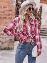 BEAUTIFUL I AM Plaid Dropped Shoulder Longline Shirt