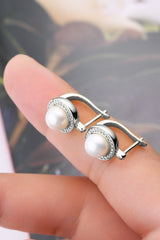 BEAUTIFUL I AM Moissanite Pearl Jewelry 925 Sterling Silver Earrings