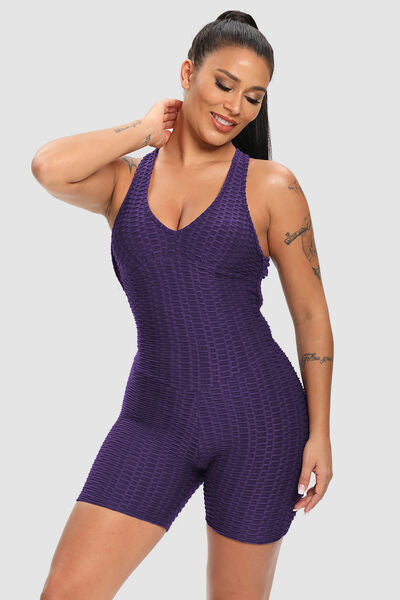 BEAUTIFUL I AM Crisscross Wide Strap Active Wear Romper