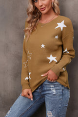 BEAUTIFUL I AM Star Round Neck Sweater