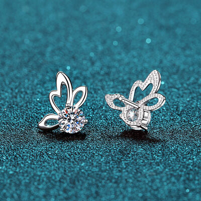 BEAUTIFUL I AM 1 Carat Moissanite Jewelry Butterfly Shape Earrings