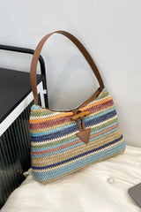 BEAUTIFUL I AM Multicolored Straw Shoulder Bag