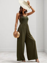 BEAUTIFUL I AM Scoop Neck Spaghetti Strap Wide Leg Pants Jumpsuit