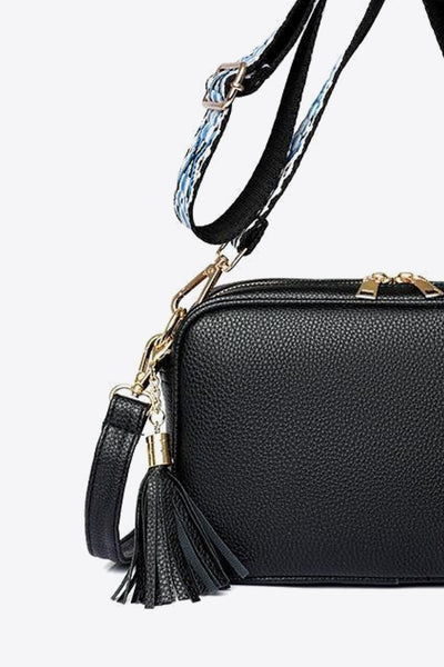 BEAUTIFUL I AM PU Leather Tassel Crossbody Bag