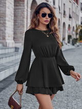 BEAUTIFUL I AM Round Neck Layered Mini Dress