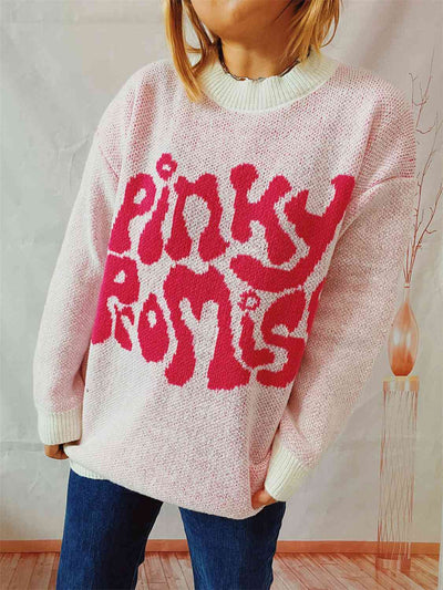 BEAUTIFUL I AM PINKY PROMISE Graphic Sweater