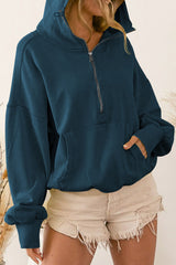 BEAUTIFUL I AM Zip-Up Dropped Shoulder Hoodie