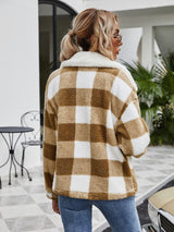 BEAUTIFUL I AM Plaid Zip-Up Collared Jacket