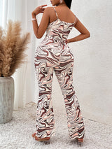 BEAUTIFUL I AM Printed Sleeveless Wide Leg Pants Jumpsuit