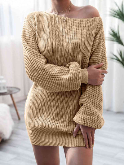 BEAUTIFUL I AM Rib-Knit Mini Sweater Dress