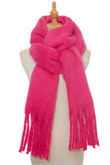 BEAUTIFUL I AM Fringe Detail Polyester Scarf