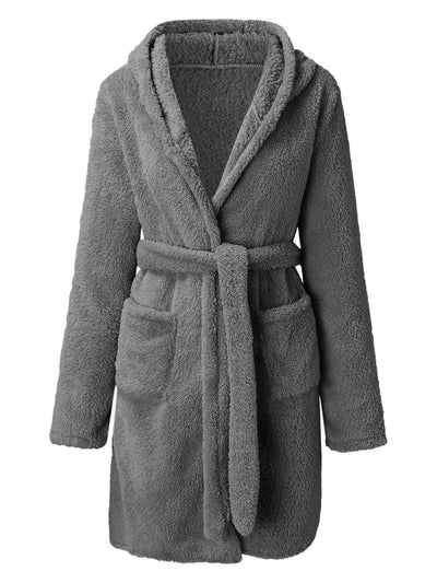 BEAUTIFUL I AM Tie Waist Hooded Robe