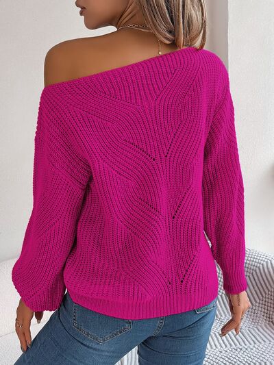 BEAUTIFUL I AM Openwork Long Sleeve Sweater