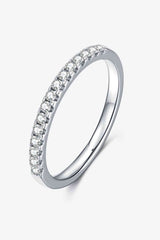 BEAUTIFUL I AM Moissanite Jewelry Platinum-Plated Half-Eternity Ring