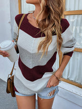 BEAUTIFUL I AM Color Block Rib-Knit Sweater