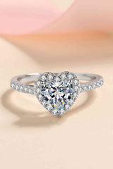 BEAUTIFUL I AM 1 Carat Moissanite Jewelry Heart-Shaped Ring