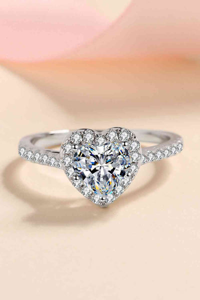 BEAUTIFUL I AM 1 Carat Moissanite Jewelry Heart-Shaped Ring