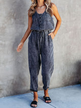 BEAUTIFUL I AM Drawstring Waist Sleeveless Pants Jumpsuit