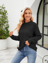 BEAUTIFUL I AM Round Neck Dropped Shoulder Sweater