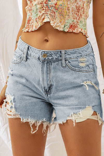 BEAUTIFUL I AM Distressed Denim Shorts