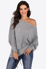 BEAUTIFUL I AM One Shoulder Dolman Sleeve Sweater