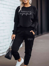 BEAUTIFUL I AM PERFECTLY IMPERFECT Graphic Sweatshirt and Joggers Set