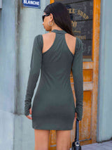 BEAUTIFUL I AM Cutout Mock Neck Long Sleeve Mini Dress