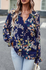 BEAUTIFUL I AM Floral Print Flounce Sleeve Blouse Shirt