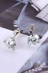 BEAUTIFUL I AM 2 Carat Moissanite Jewelry 925 Sterling Silver Stud Earrings