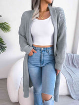 BEAUTIFUL I AM Open Front Dropped Shoulder Longline Cardigan