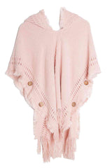 BEAUTIFUL I AM Fringe Hem Hooded Poncho